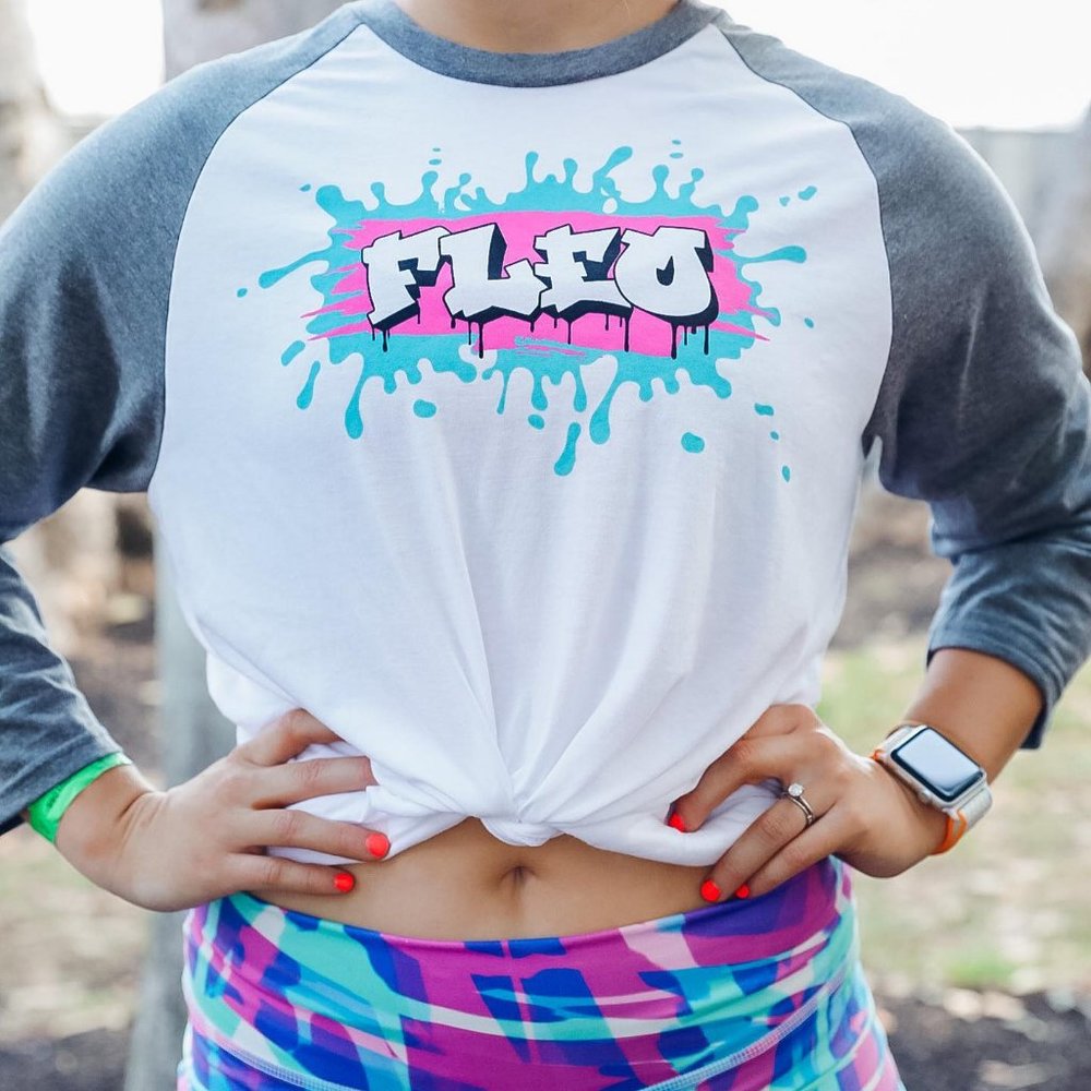 FLEO Baseball Tee - WZA Print - Medium - NWT